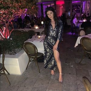 Zara Bandana Print Navy Co Ord Set Skirt and Blouse